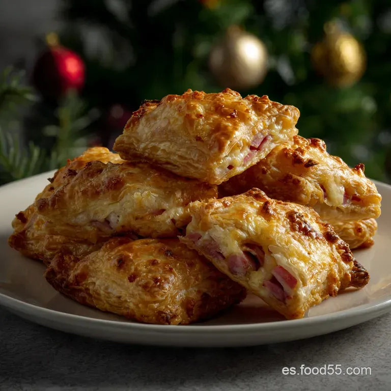 Aperitivo de Hojaldre de Navidad con Jam&oacute;n y Queso