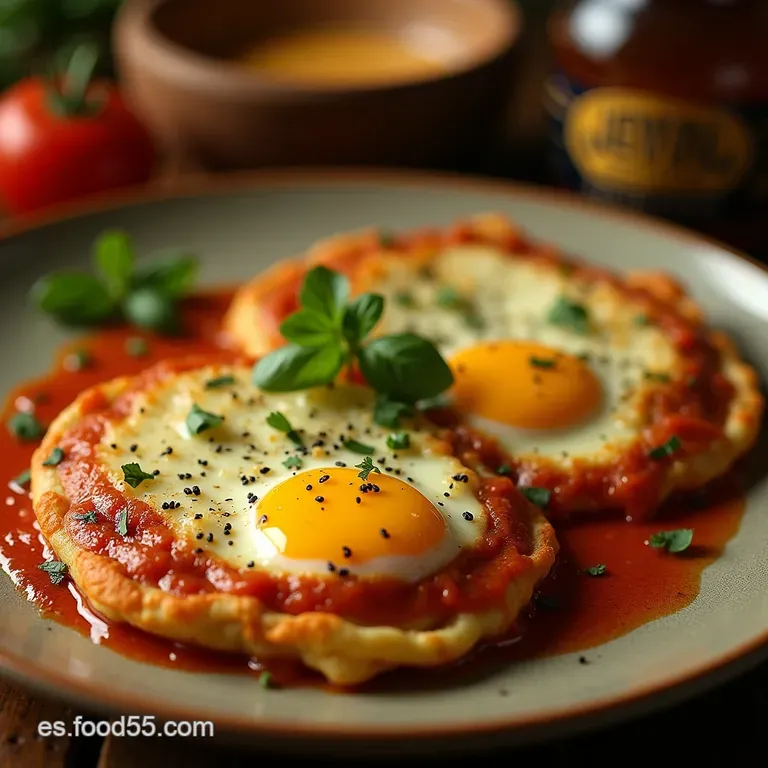 Joyas Del Desayuno Huevos Rellenos De Chilaquiles Rojos O Verdes Con Queso Fundido presentation