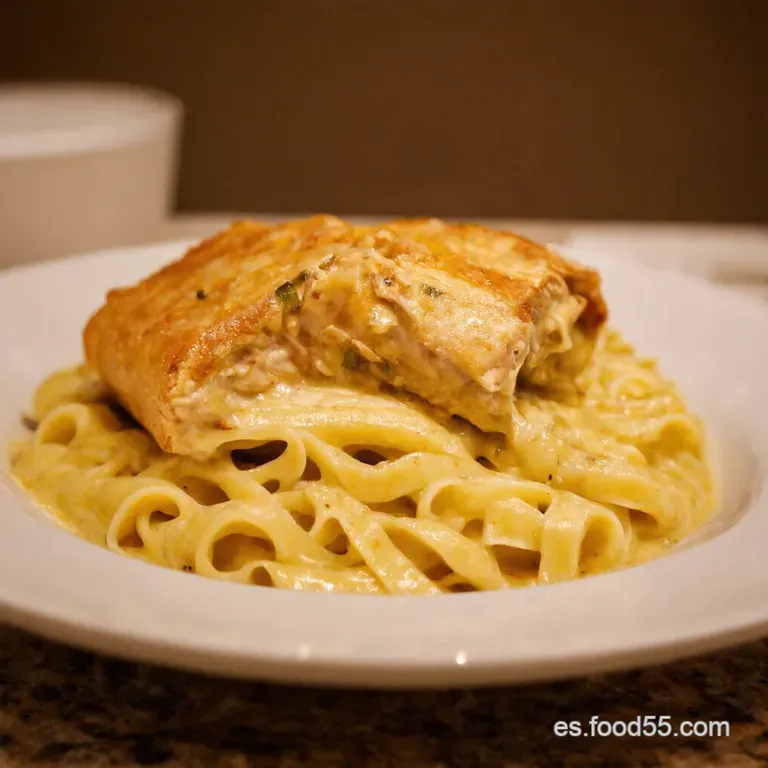 Lasa&ntilde;a Alfredo Con Pollo Y Un Toque M&aacute;gico presentation