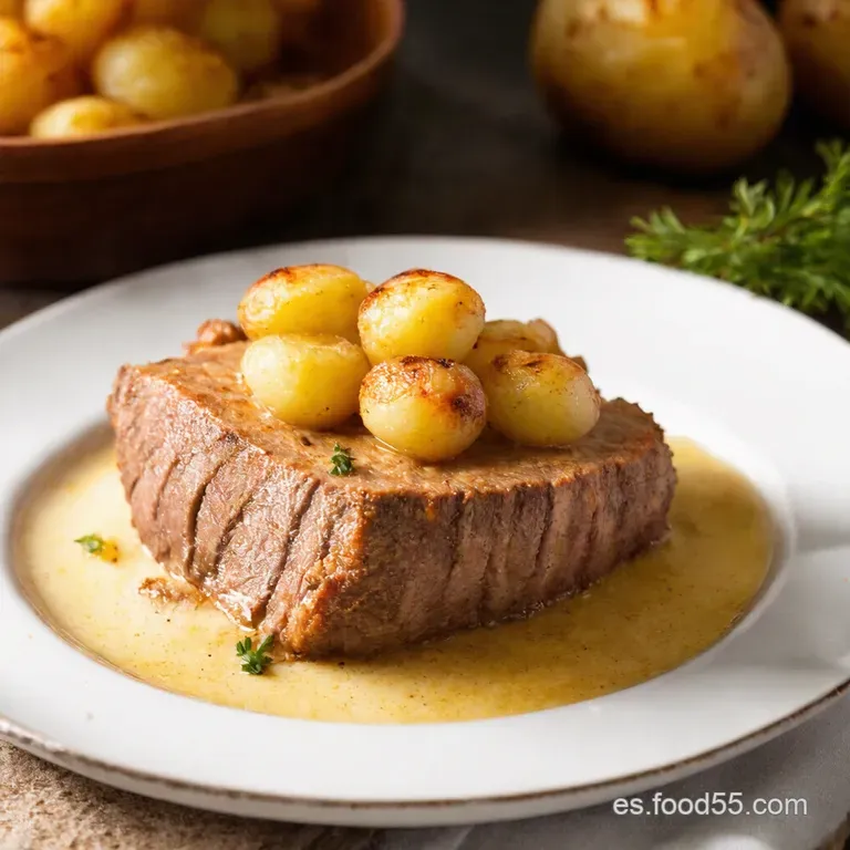 Lomo de Cerdo Asado al Horno con Patatas Panaderas Un Cl&aacute;sico con Sabor Casero