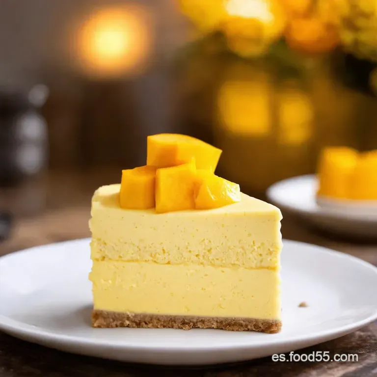 Mango Lassi Tres Leches Cake presentation