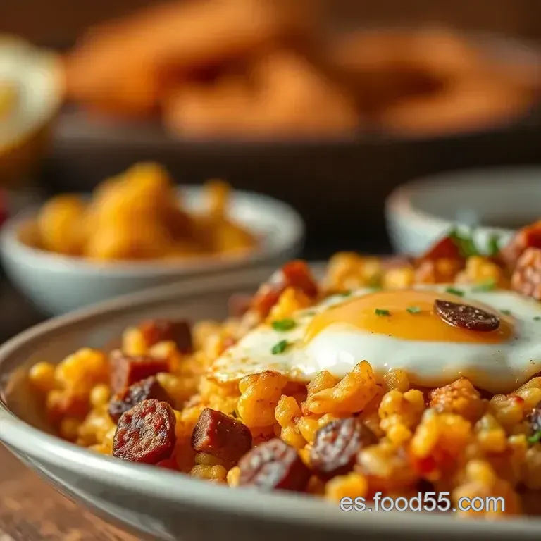 Migas Extreme&ntilde;as con Chorizo y Huevo Frito