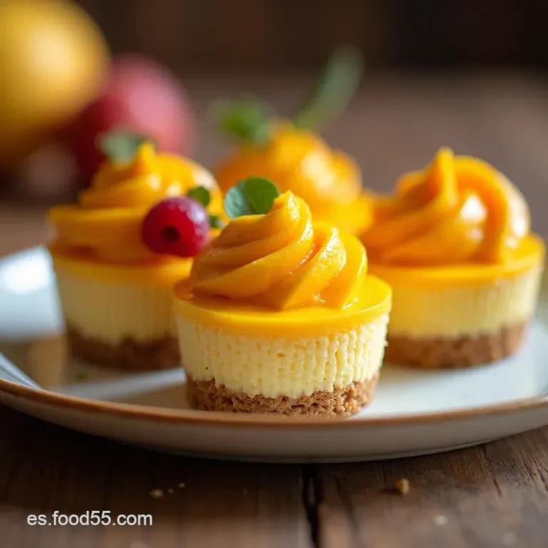 Mini Cheesecakes De Mango Un Postre Veraniego Irresistible presentation