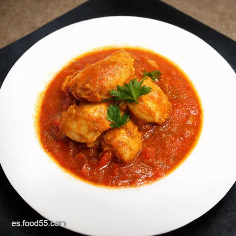 Muslos de Pollo en Salsa de Tomate y Pimiento