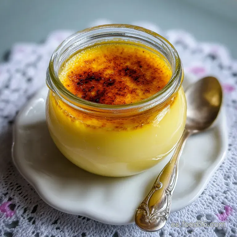 Elegant glass ramekin filled with silky natillas. Cinnamon stick garnish and a dusting of warm spice create an inviting de...