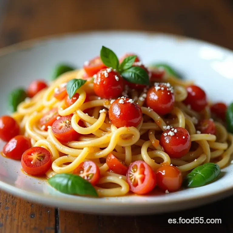 OnePot Pasta con Tomate Cherry y Albahaca