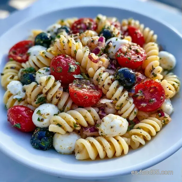 Pasta fresca en bol blanco con hojas de albahaca verde vibrante y un acabado brillante de aceite de oliva virgen.