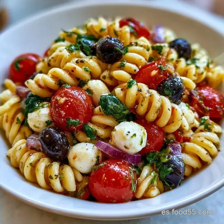 Pasta Fr&iacute;a Mediterr&aacute;nea Sencilla: Fresca y Natural