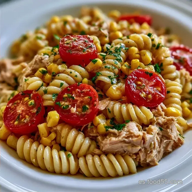 Pasta Fr&iacute;a Para Ni&ntilde;os con At&uacute;n y Verduras