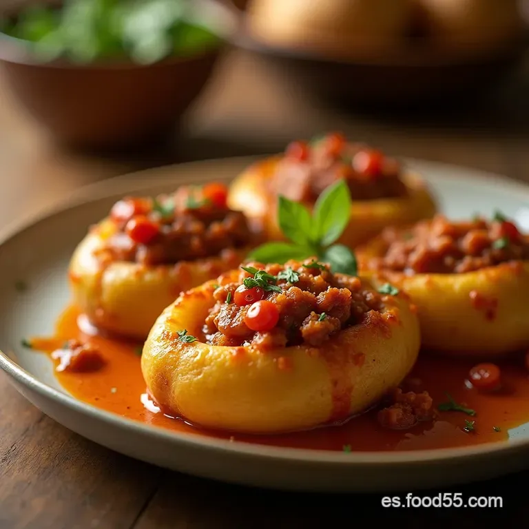 Suspiros De Oro Patatas Rellenas Perfectas Con Carne Y Piment&oacute;n Ahumado presentation
