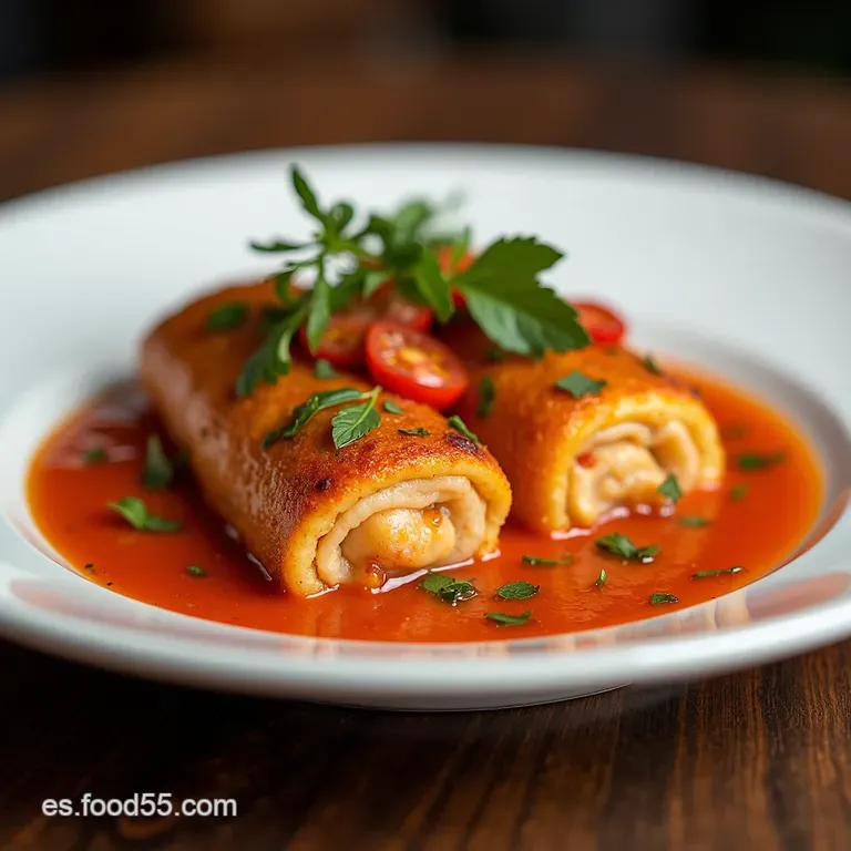 Pechugas Rellenas de Manchego con Salsa Cremosa de Piquillo