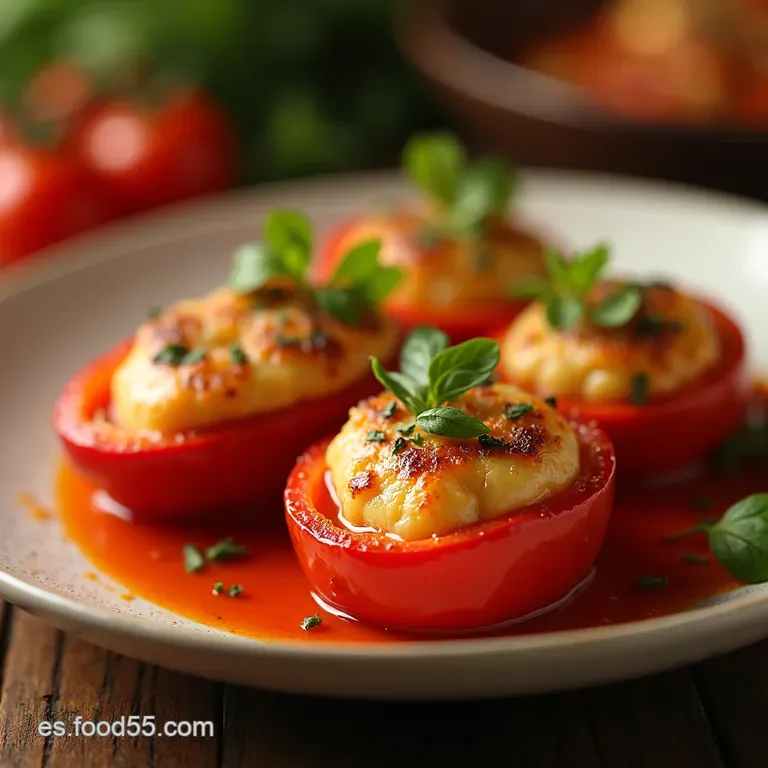 Pimientos Del Piquillo Rellenos De Bacalao a La Vizca&iacute;na presentation