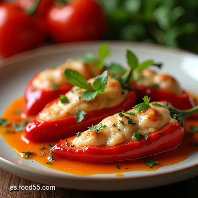 Pimientos Del Piquillo Rellenos De Cremosa Brandada De Bacalao presentation