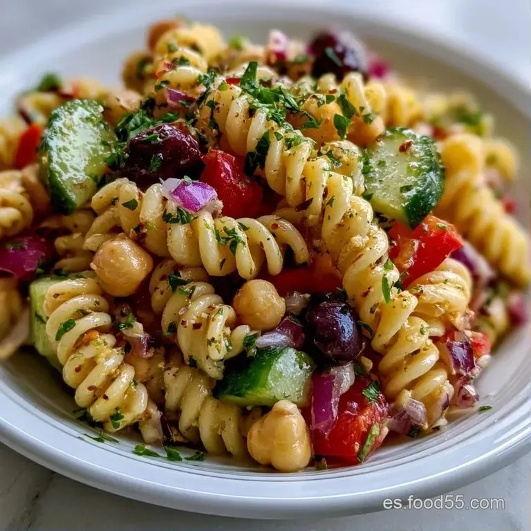 Ensalada colorida de legumbres dispuesta con cuidado, adornada con hojas verdes y gotas de aceite sobre plato cer&aacute;mico.