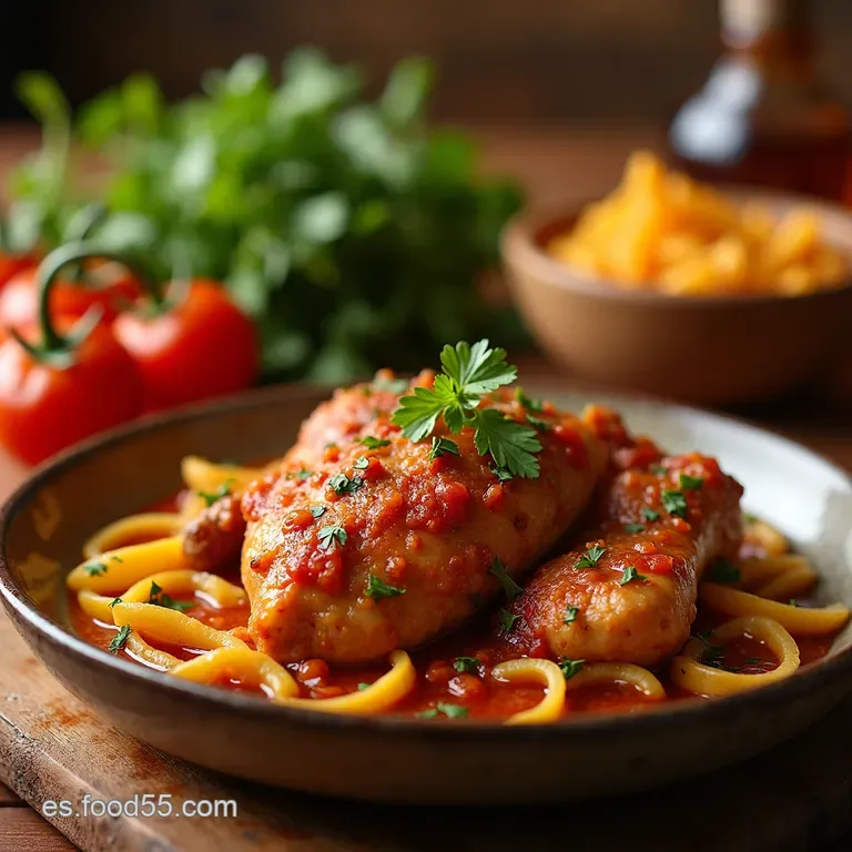 Pollo En Salsa Al Estilo De La Abuela presentation