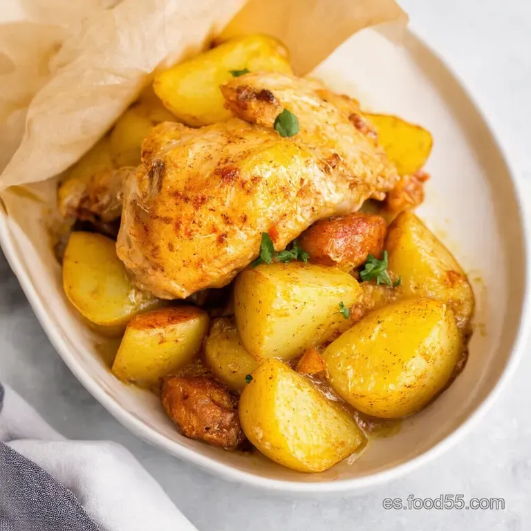 Pollo y Patatas en Papillote