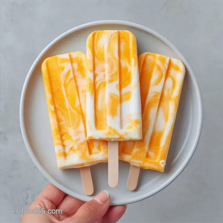 Polos Helados de Mango Y Yogur: Textura Sedosa