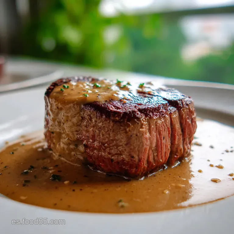 Elegant presentation of sliced roast beef drizzled with glossy, dark sauce, garnished with vibrant herbs on a white plate.