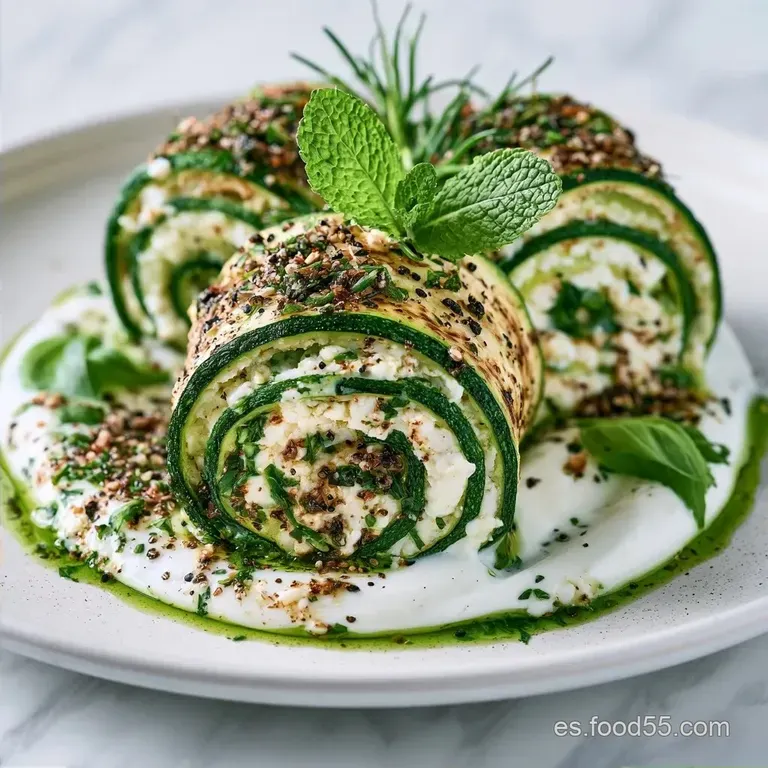 Rollitos De Calabac&iacute;n Con Queso Fresco