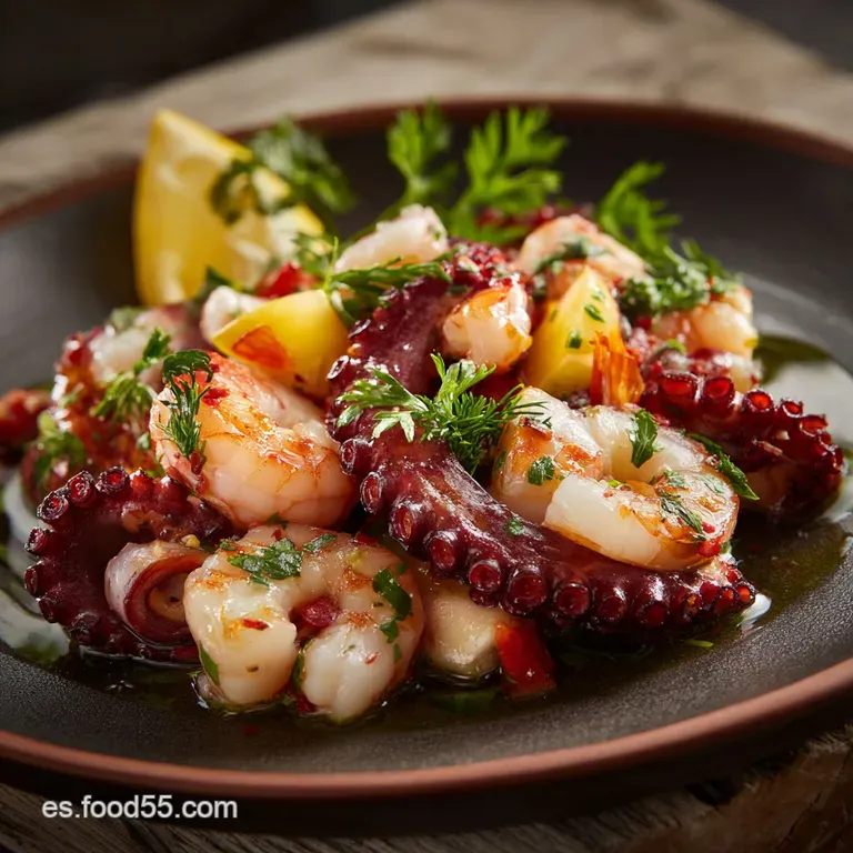 Salpic&oacute;n De Pulpo Y Gambas: El Secreto Para El Marisco Tierno Y La Vinagreta C&iacute;trica presentation