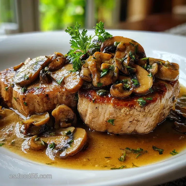Elegant plate featuring juicy steak slices napped in savory sauce. Garnish of fresh parsley brightens the deep, rich tones.