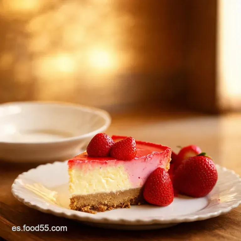 Tarta Cremosa De Fresas Al Horno presentation