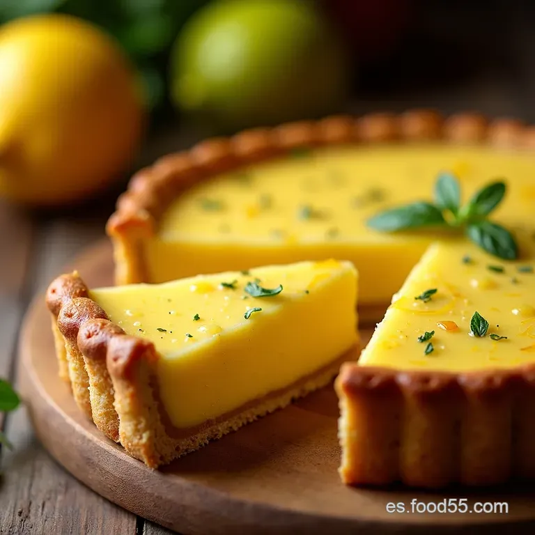 Tarta De Lim&oacute;n En Capas Con Glaseado Cremoso De Queso presentation