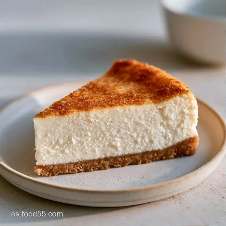 Porción triangular de tarta blanca muy suave sobre plato blanco, decorada con una frambuesa y una hoja de menta fresca.