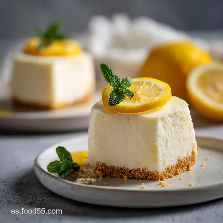 A pristine slice of pale yellow lemon yogurt tart, artfully arranged with a dollop of whipped cream and mint.