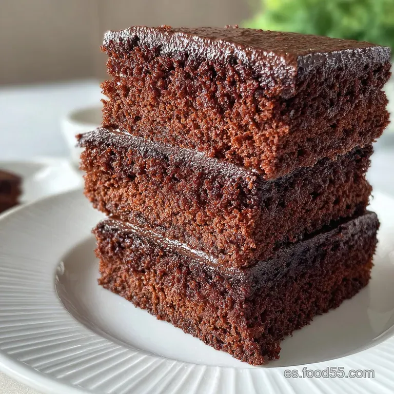 A slice of tres chocolates cake on a white plate. Notice the defined layers and dusting of cocoa powder adds a sophisticat...