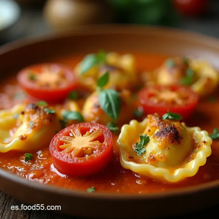 Tortellini Artesanales Marry Me Relleno De Queso Ricotta Y Albahaca En Salsa Cremosa De Tomate Asado presentation