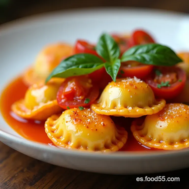 Tortellini Artesanales Marry Me Relleno de Queso Ricotta y Albahaca en Salsa Cremosa de Tomate Asado