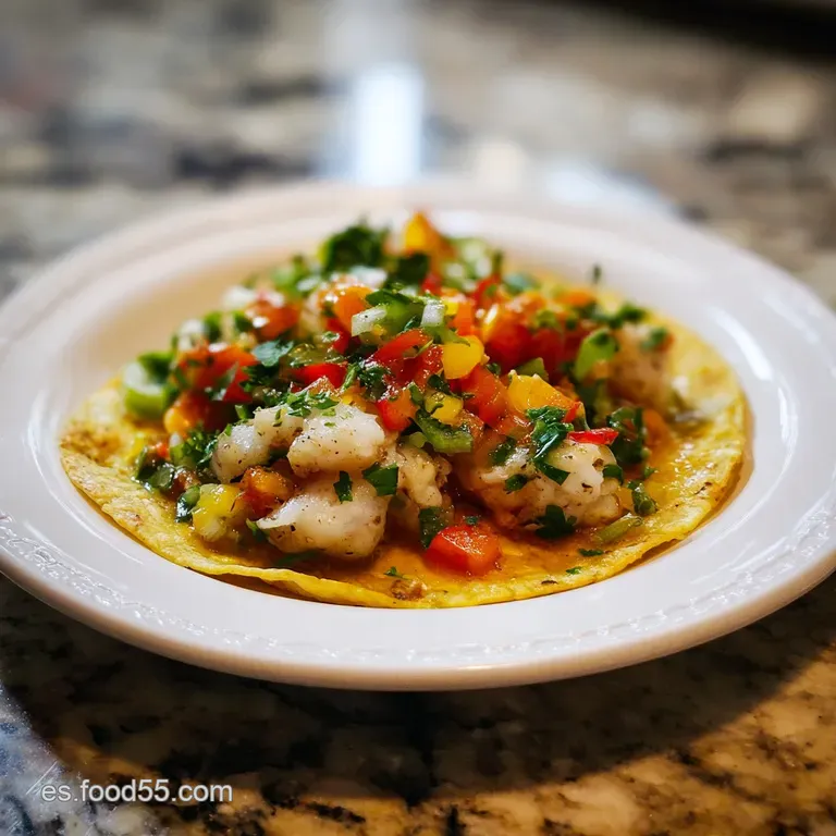 Wedges of golden-brown tortilla are plated, showcasing layers of creamy egg, flaky fish, and a scattering of green herbs.